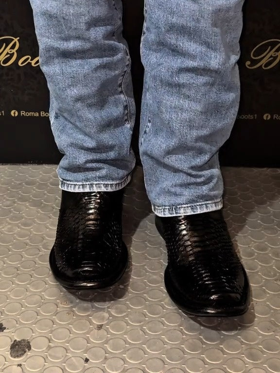 Handmade Glossy Python Boots