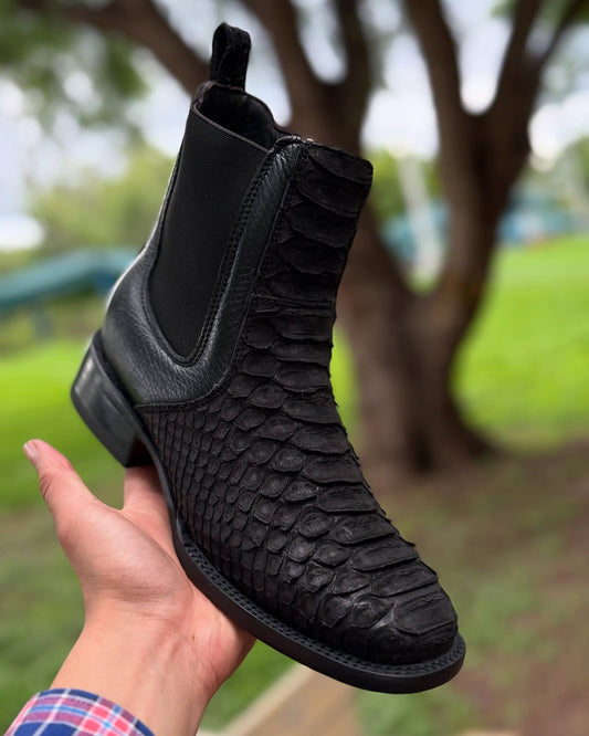 Python Skin Zipper Exotic Cowboy Boots