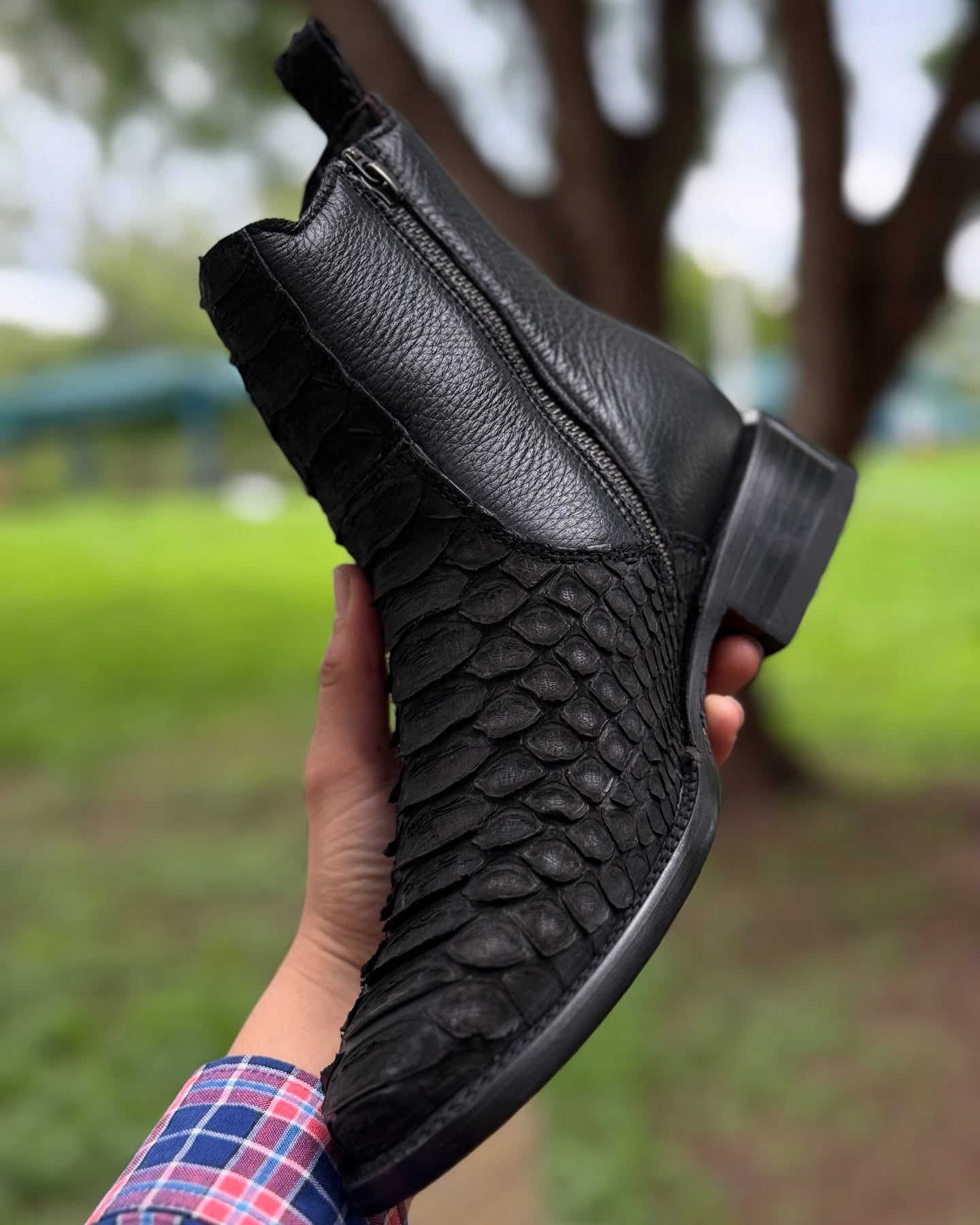 Python Skin Zipper Exotic Cowboy Boots