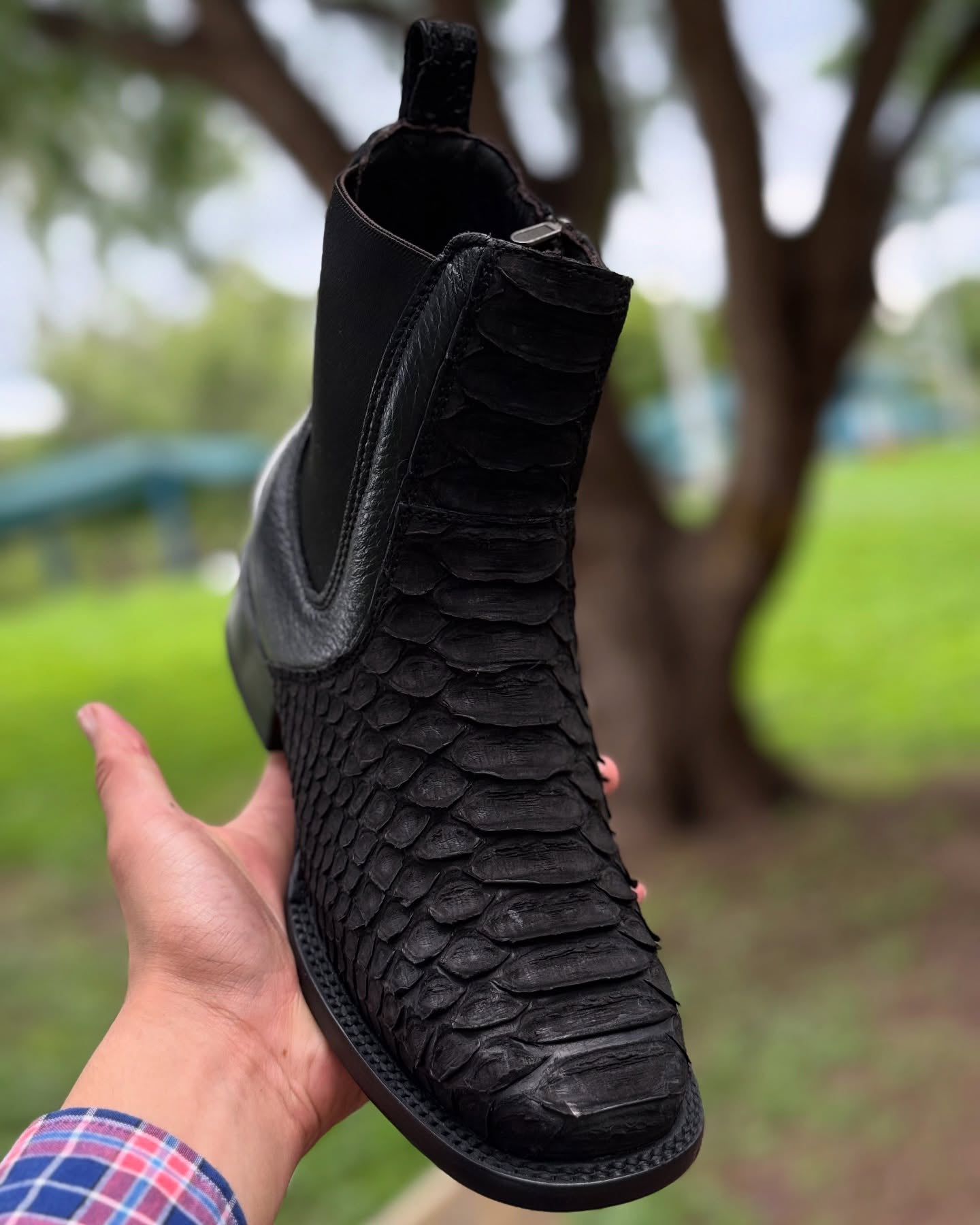Python Skin Zipper Exotic Cowboy Boots