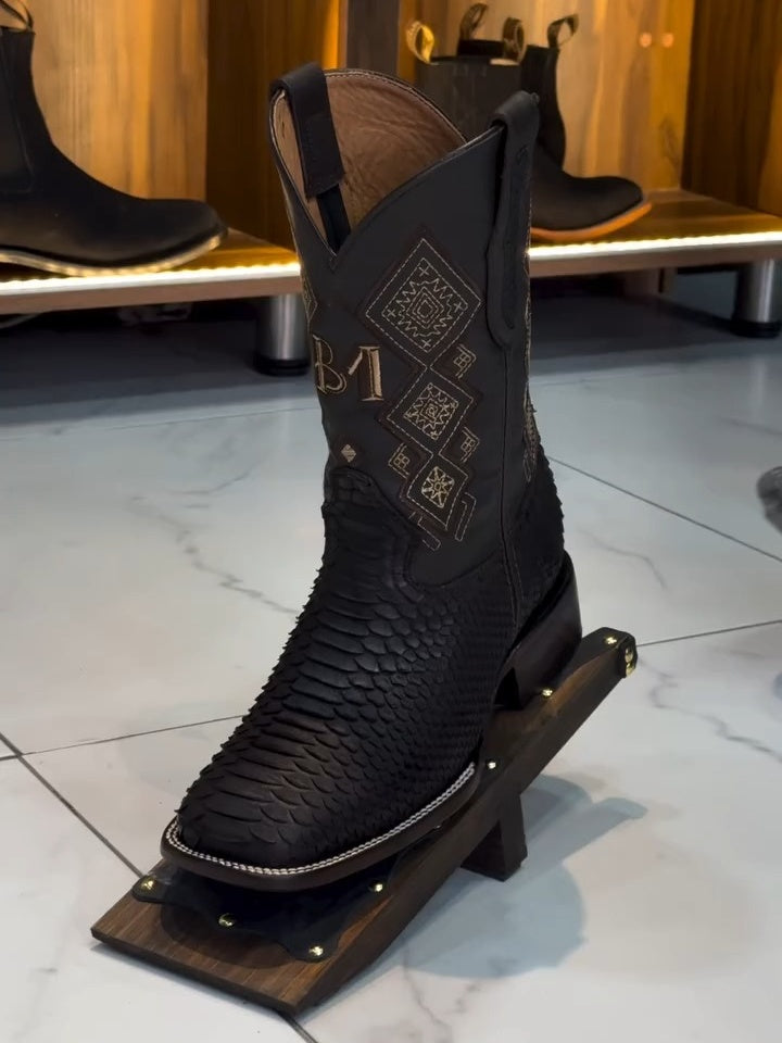 Python Skin Zipper Exotic Cowboy Boots