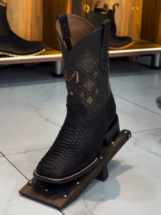Python Skin Zipper Exotic Cowboy Boots