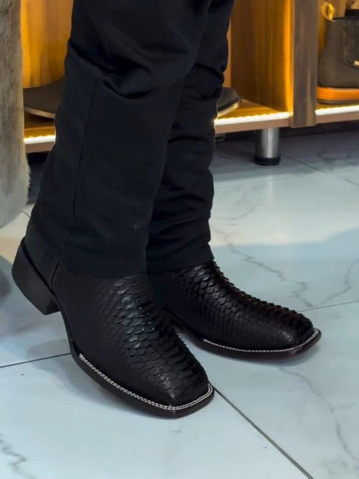 Python Skin Zipper Exotic Cowboy Boots