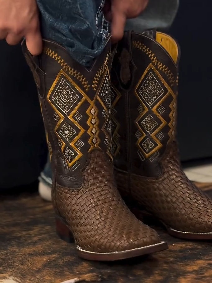 Handcrafted Mesh Textured Boots