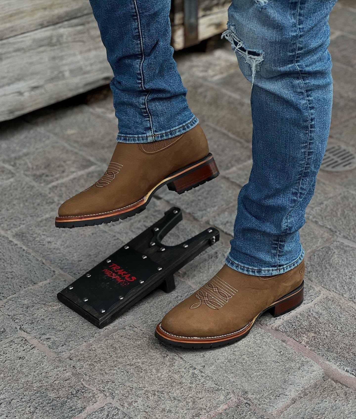 Handmade Crafted Embroidery Embroidered Square Toe Boots