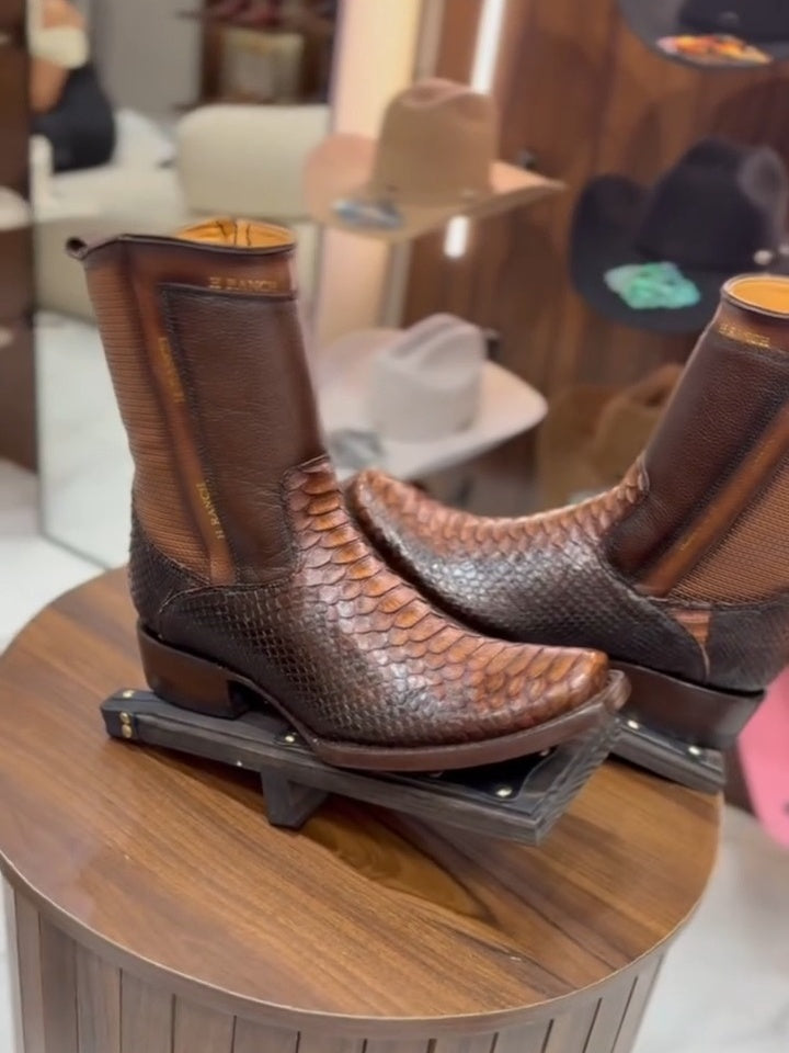 Italian Vintage Python Cowboy Boots