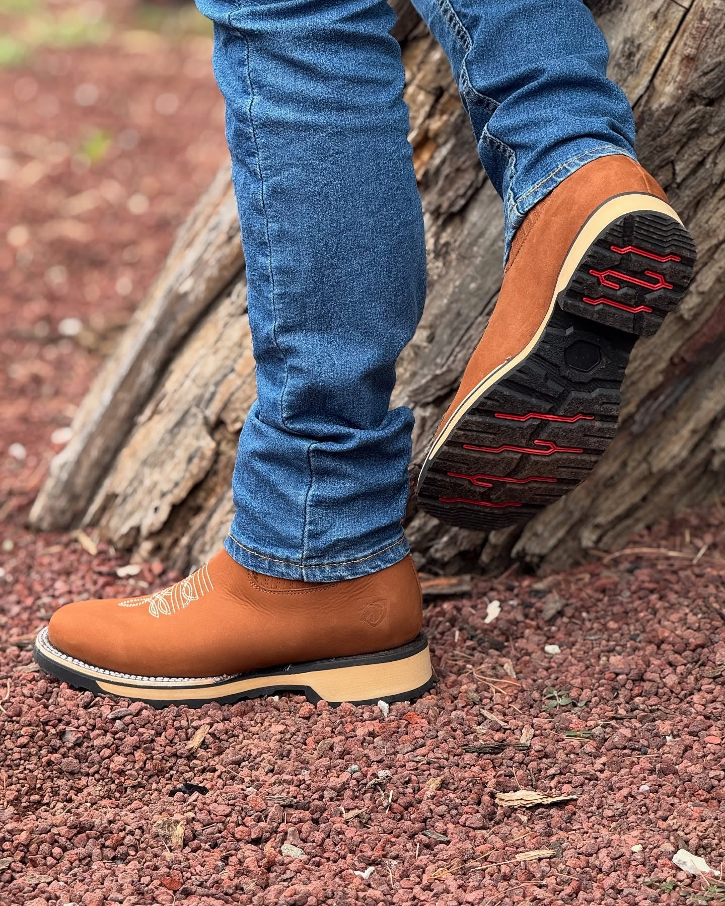 Handmade Crafted Embroidery Embroidered Square Toe Boots