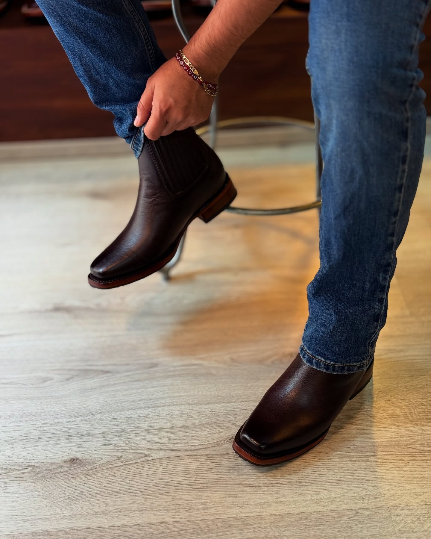 Trendy Leather Handmade Cowhide Boots