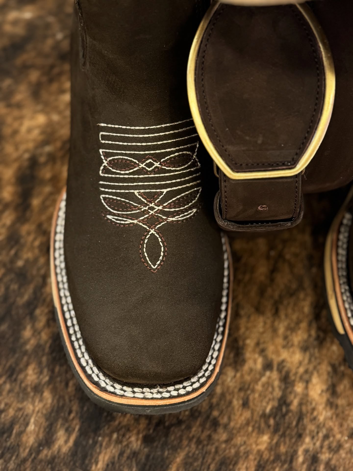 Black Square Toe Sculpted Cowboy Boots
