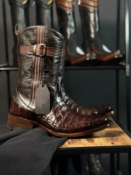 Original Handmade Crocodile Leather Rider Boots