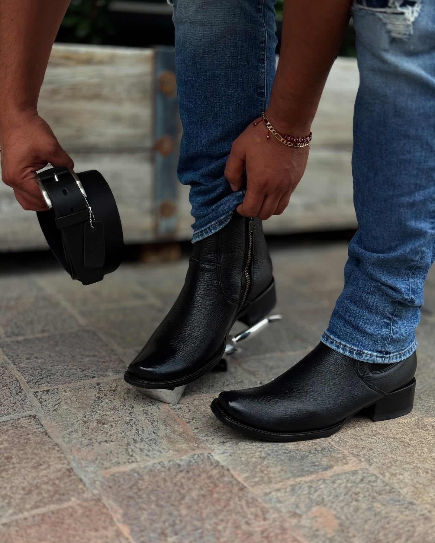 Vintage Handmade Cowhide Boots
