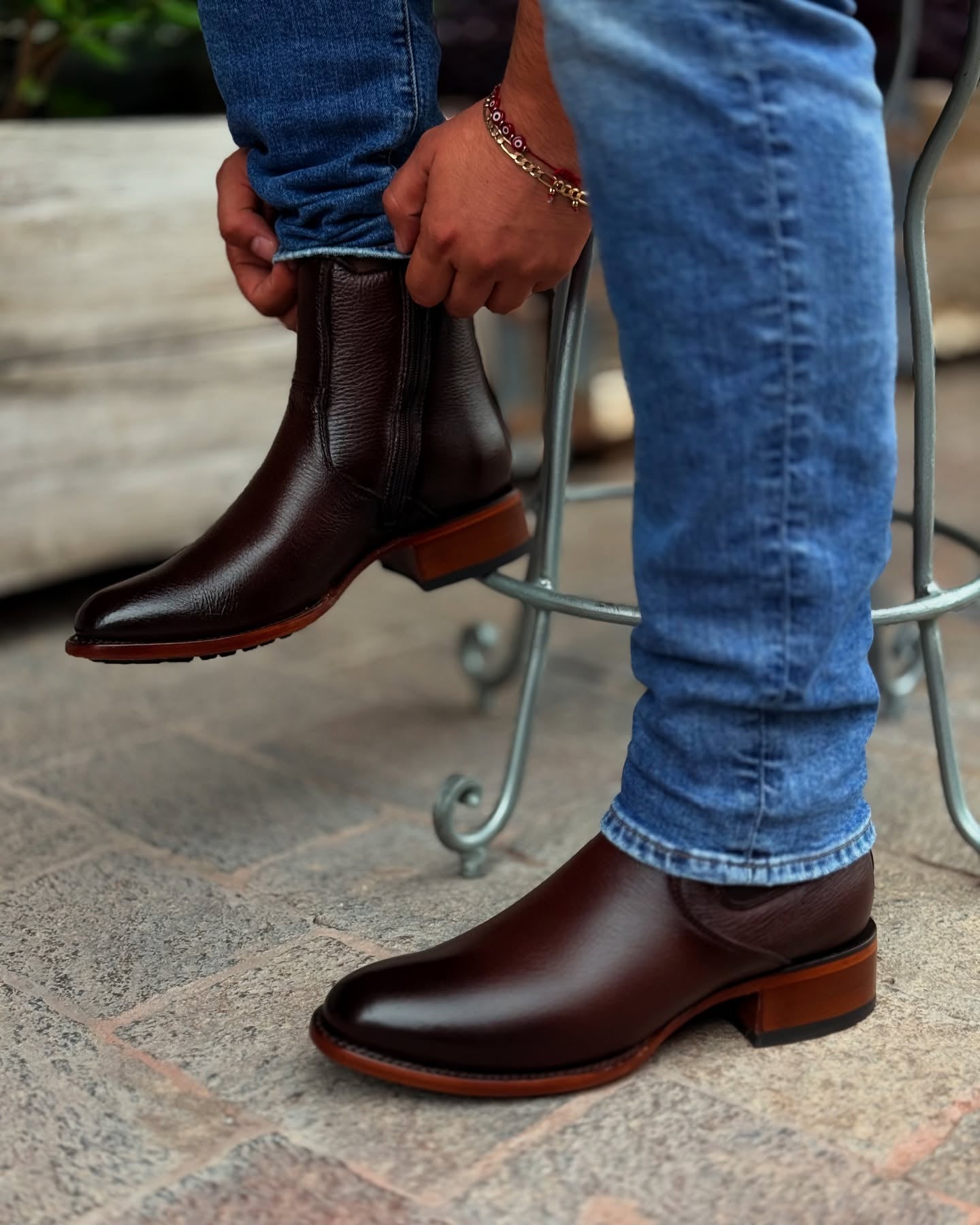Vintage Handmade Cowhide Boots