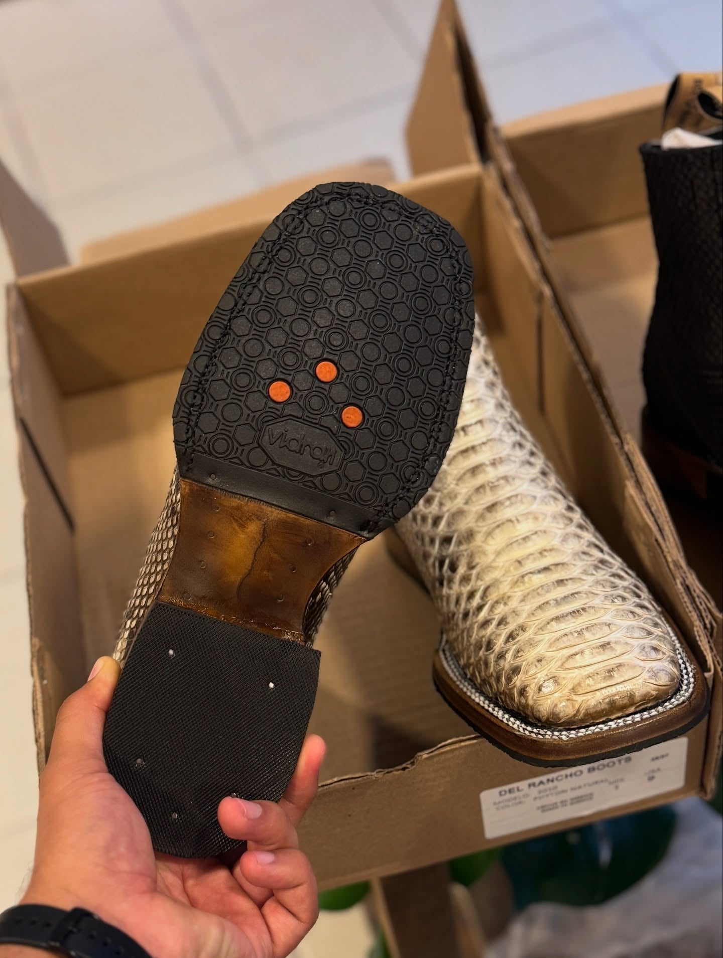 Classic Python Leather Cowboy Boots
