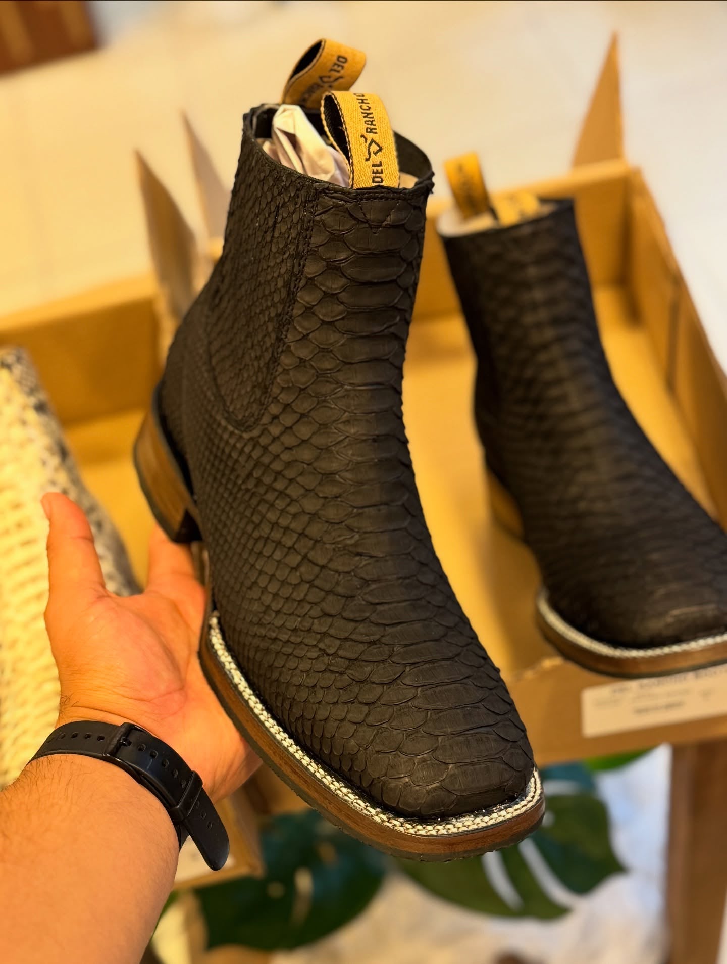Classic Python Leather Cowboy Boots