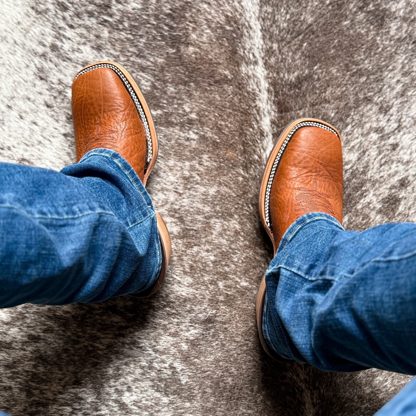 Handmade Red Embroidered Cowboy Boots