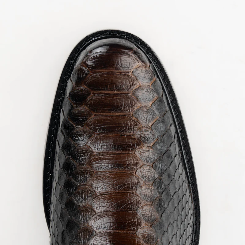 Inca Black Calfskin Python Men's Boots