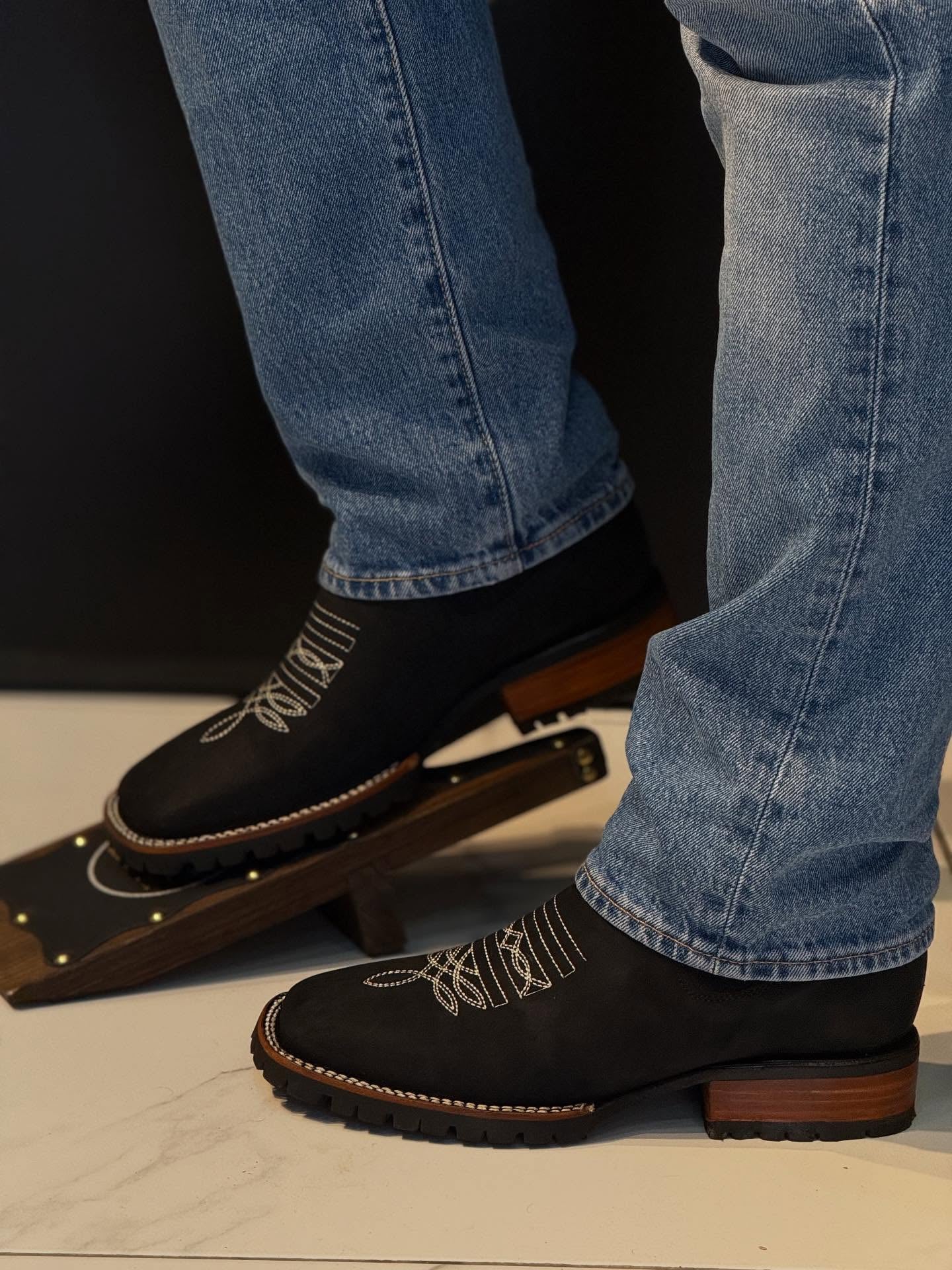 Western Suede Embroidered Cowboy Ankle Boots
