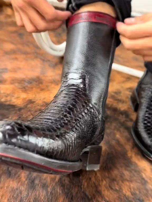 Dylan Tobacco Python Boots