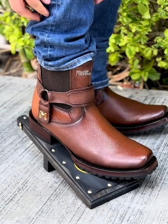 Brown Cowhide Ankle Boots King