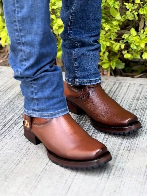 Brown Cowhide Ankle Boots King