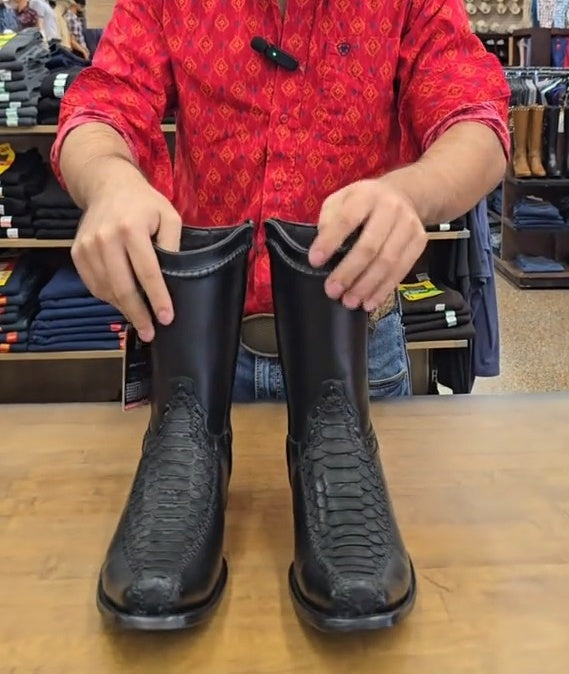 Snake Print Boots Semi Square Toe