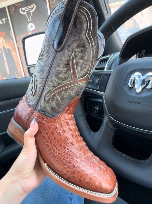 Sport Rust Caiman Print Cowgirl Boots