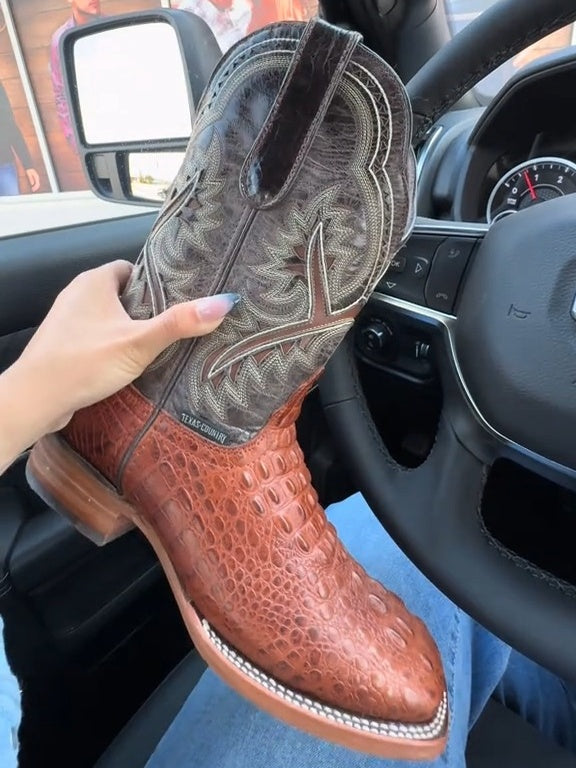 Sport Rust Caiman Print Cowgirl Boots