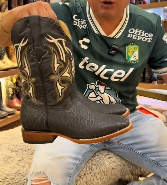 Men's Bull Collar Bulldog Square Toe Cowboy Boot