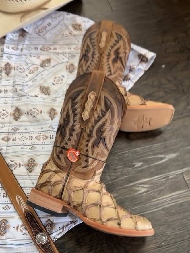 Exotic Brown Piraruco Boot