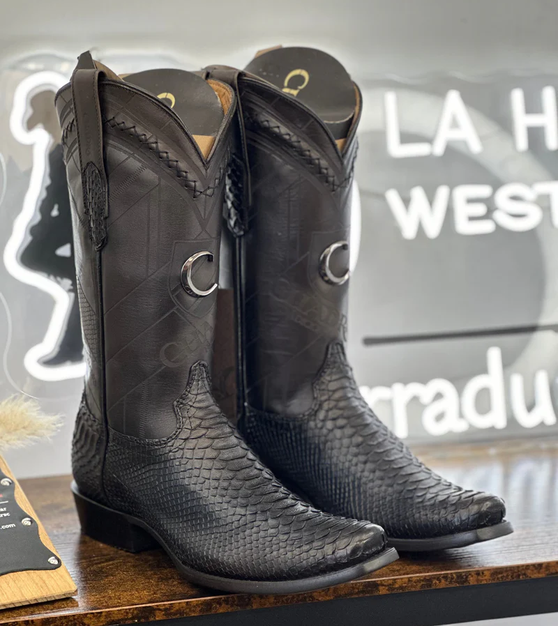 BOOTS PITON BACK LISBOA BLUE LASER & WOVEN NARROW SQUARE