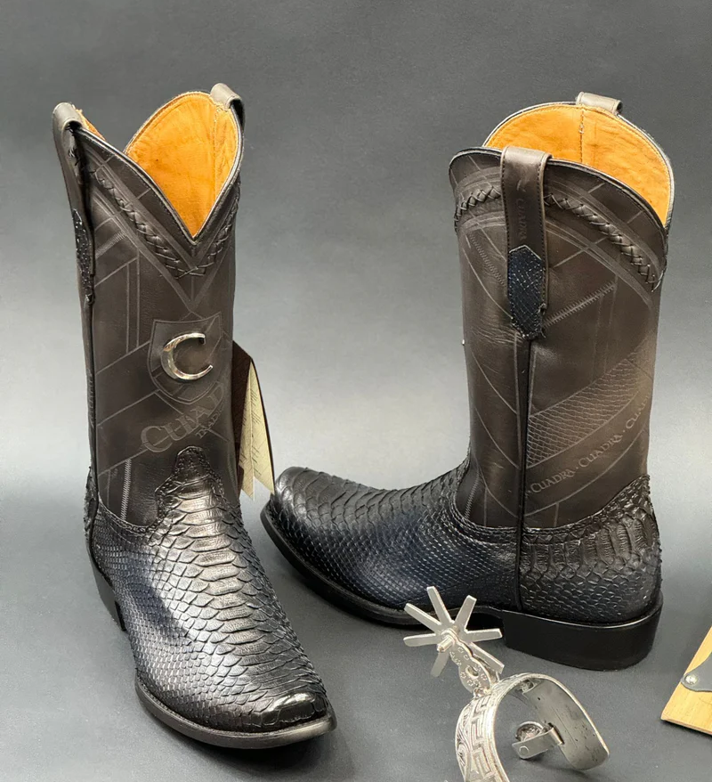 BOOTS PITON BACK LISBOA BLUE LASER & WOVEN NARROW SQUARE