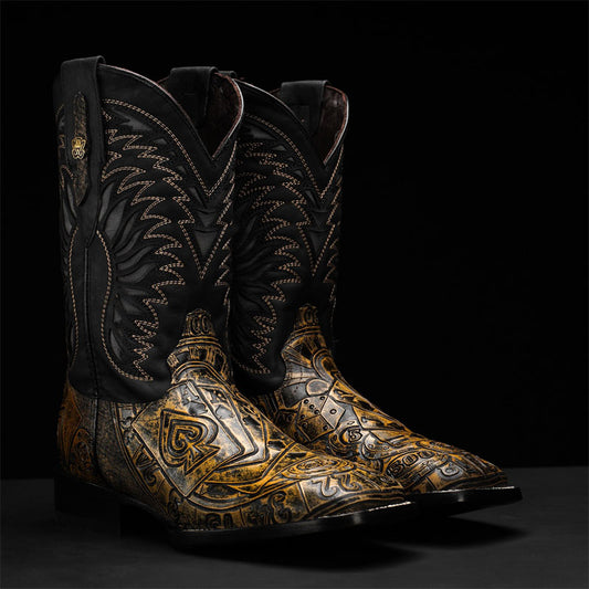 Men's Western Embroidered Square Boots