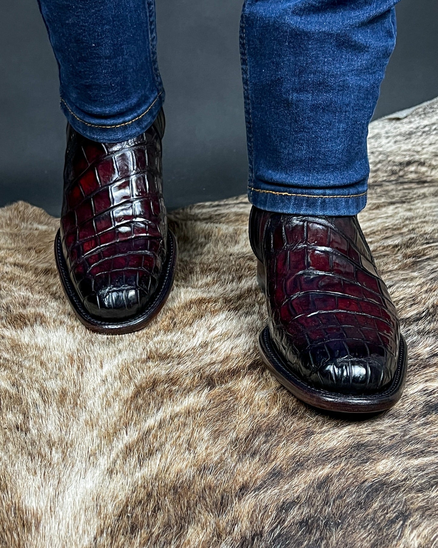 Edgar Brown Crocodile Boots