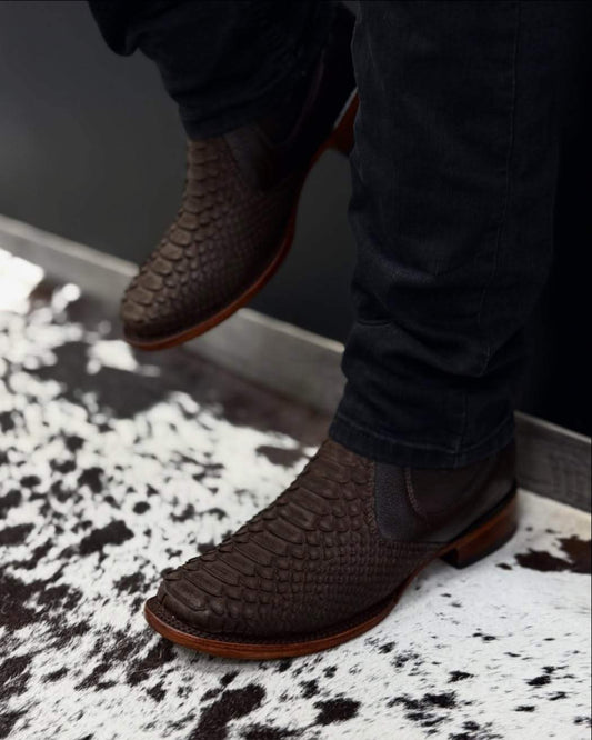 Hand Sculpted Vintage Python Boots