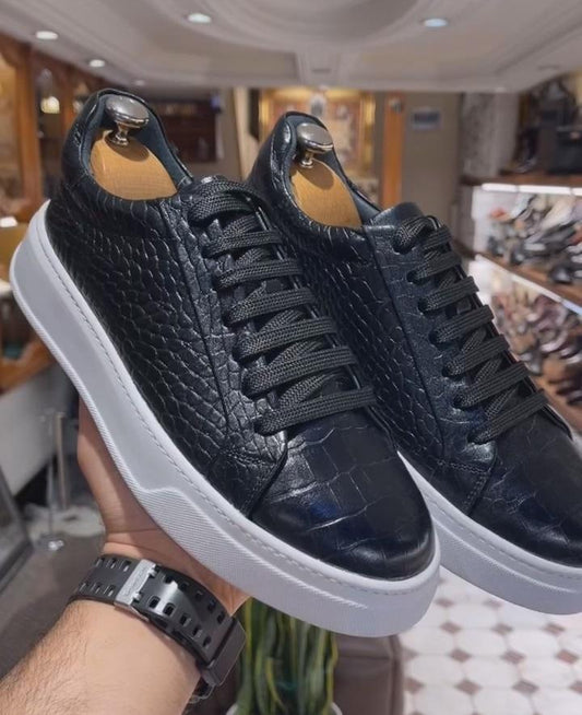 Handmade Crocodile Leather Casual Shoes