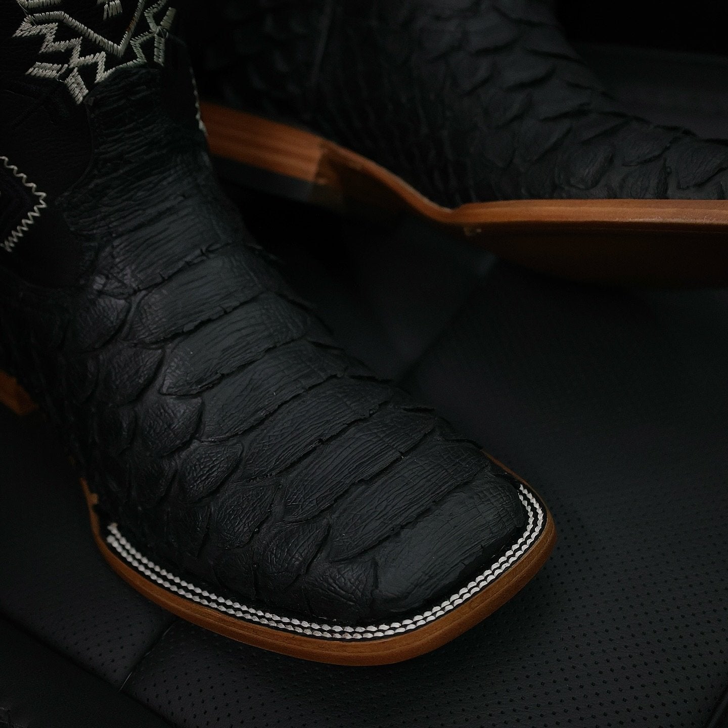 Italian Matte Python Embroidered Boots