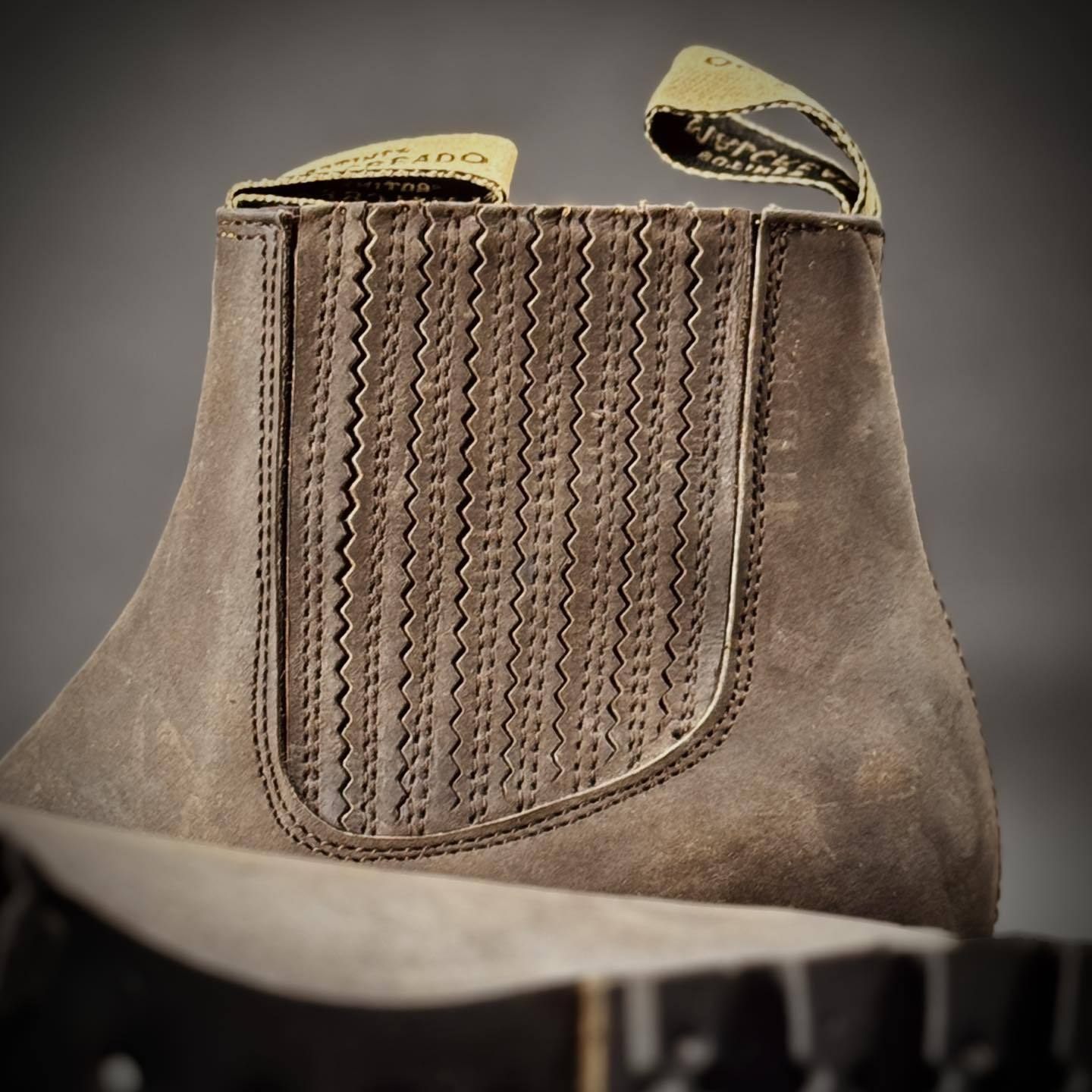 Hand Embroidered Men's Ostrich Square Head Boots