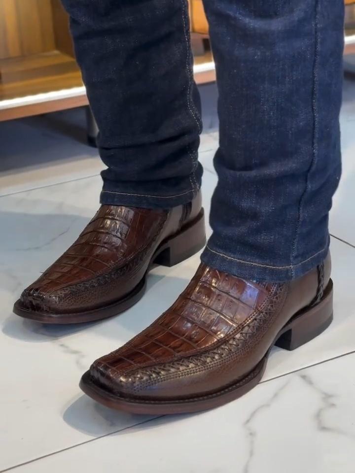 Handmade Crocodile Leather Vintage Boots