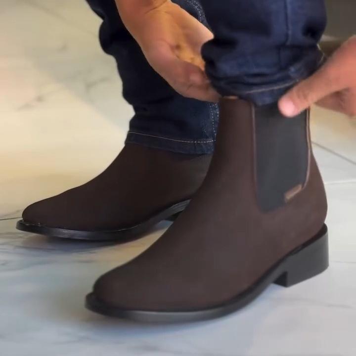 Western Suede Cowboy Ankle Boots