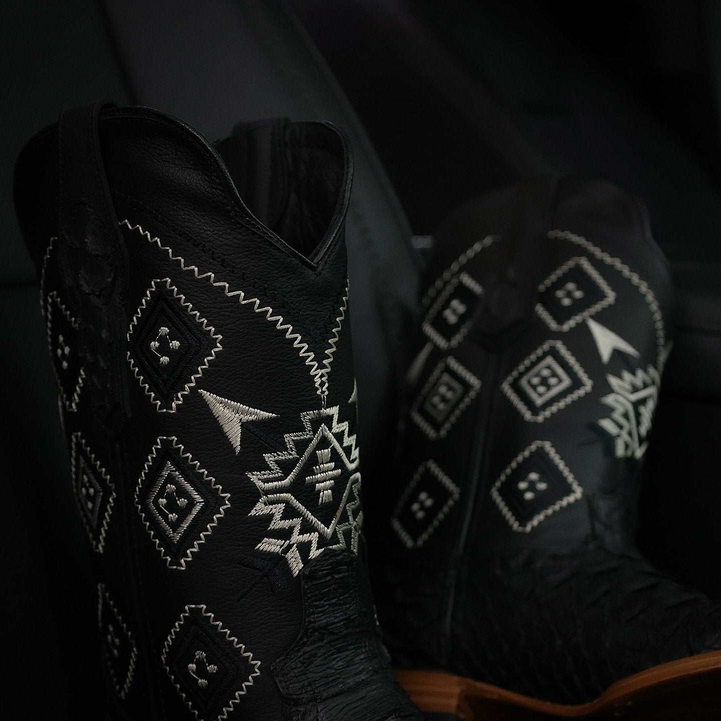 Italian Matte Python Embroidered Boots