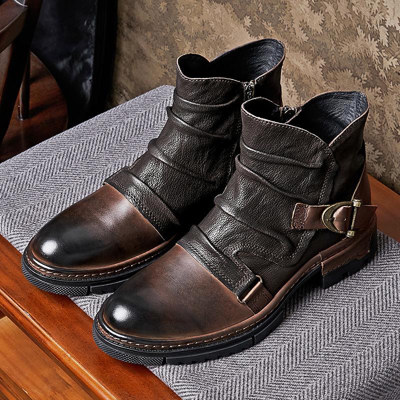 British Retro Biker Martin Boots