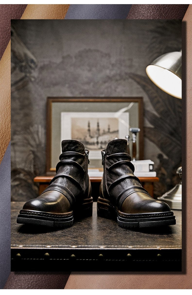 British Retro Biker Martin Boots
