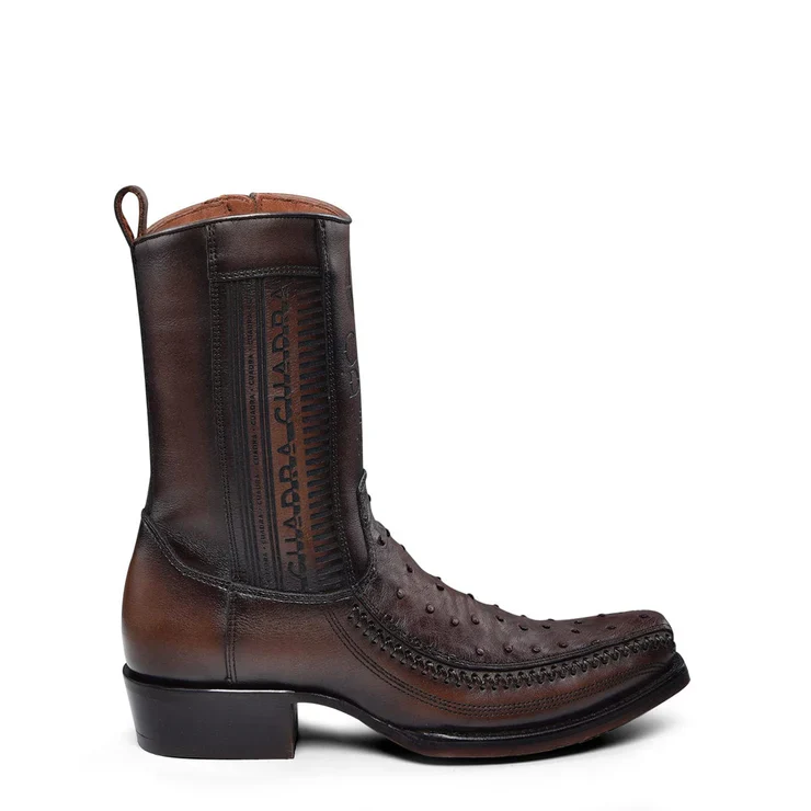 Men's Cowboy Boot In Genuine Ostrich Leather And Bovine Leather(Buy 2 Free Shipping✔️)