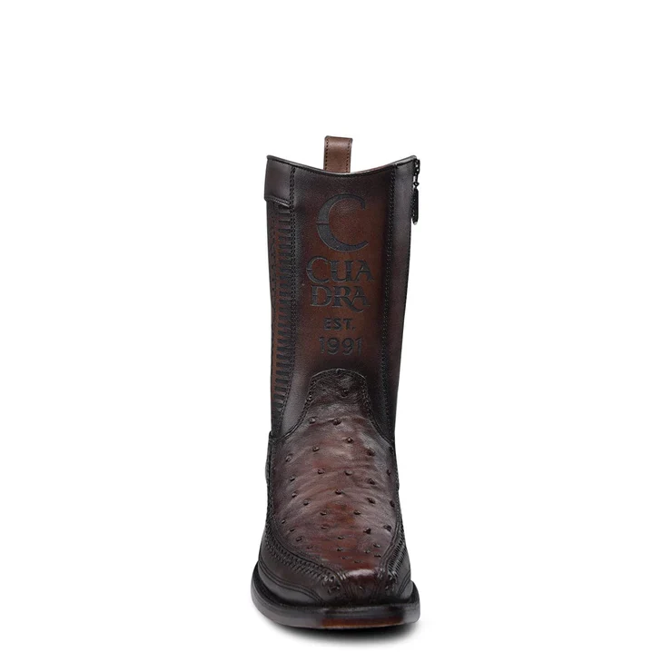 Men's Cowboy Boot In Genuine Ostrich Leather And Bovine Leather(Buy 2 Free Shipping✔️)