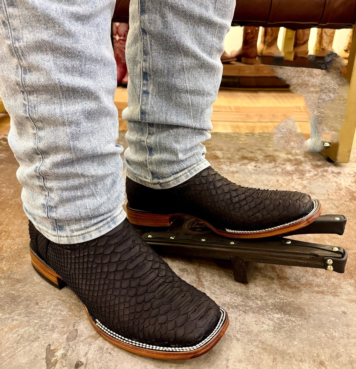 New Italian Colorblocked Python Boots