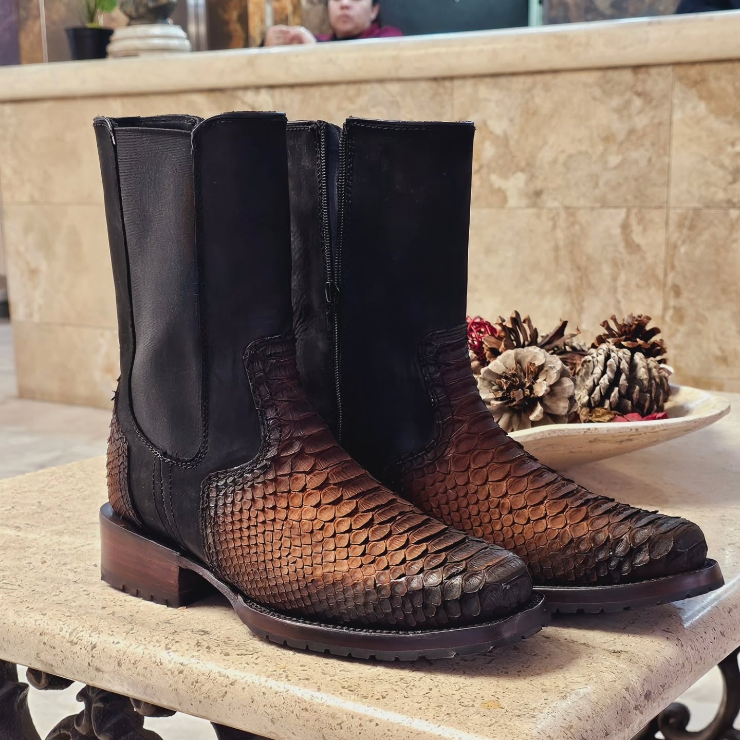 Vintage Handmade Python Boots