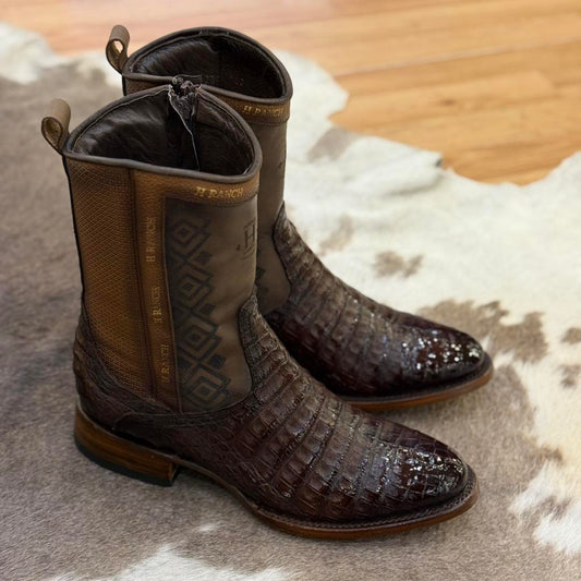 Vintage Printed Crocodile Leather Cowboy Boots