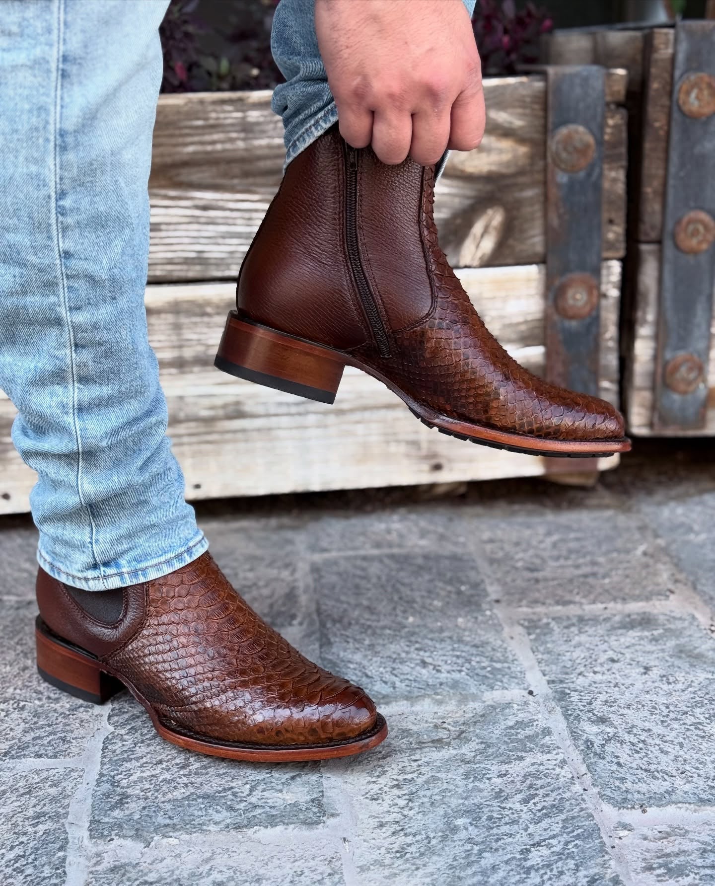 Vintage Handmade Python Knight Boots
