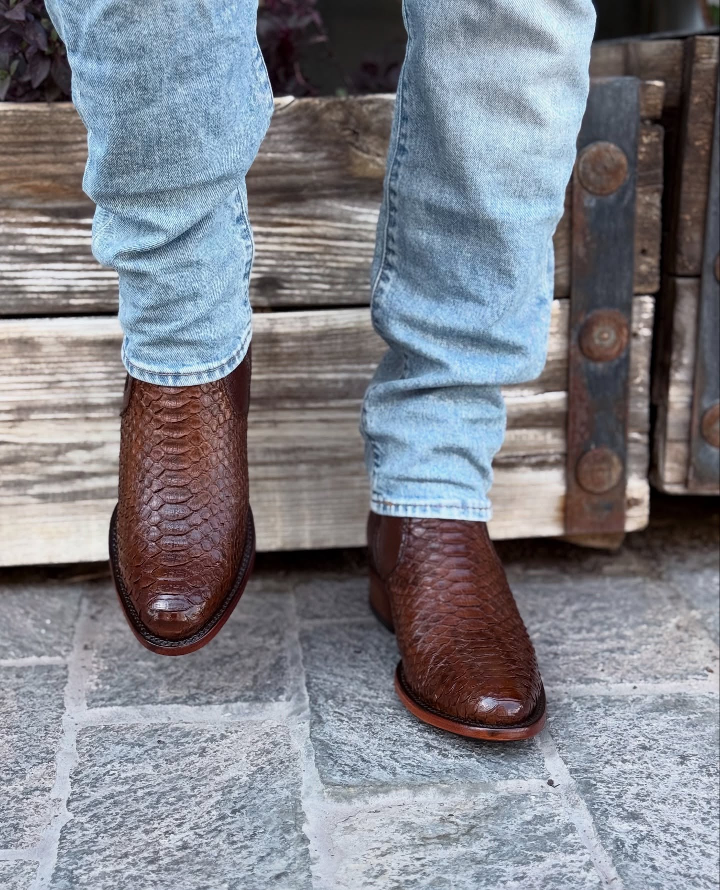 Vintage Handmade Python Knight Boots