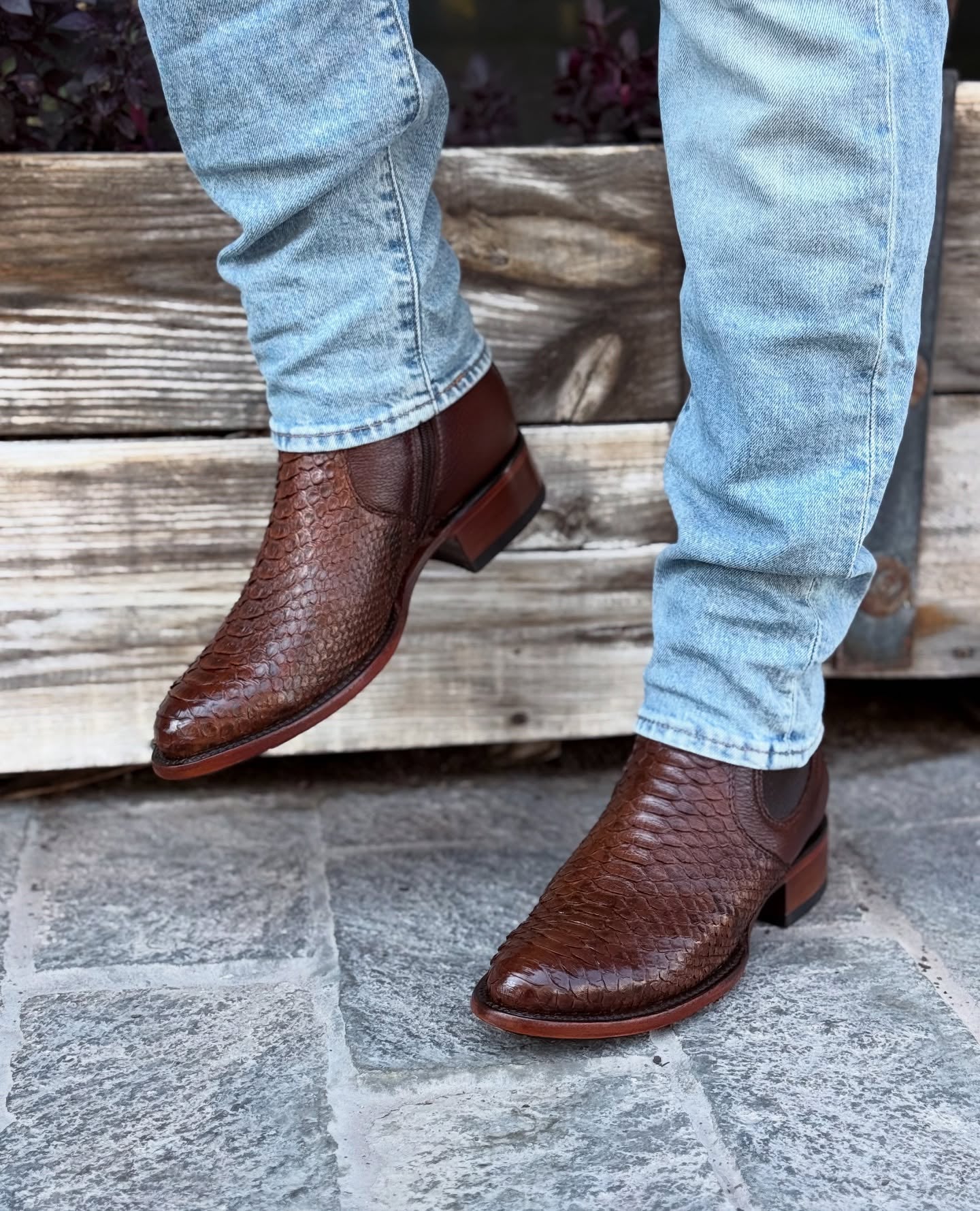 Vintage Handmade Python Knight Boots